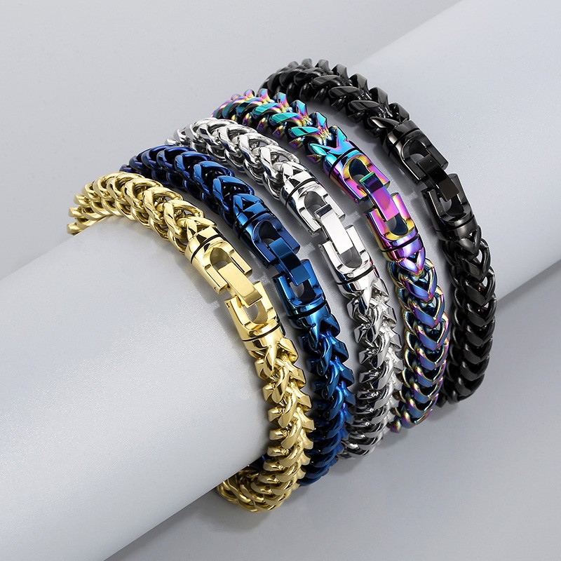 Ceramic Link Bracelet - Rainbow Bbracelet 10mm Hip Hop Herringbone
