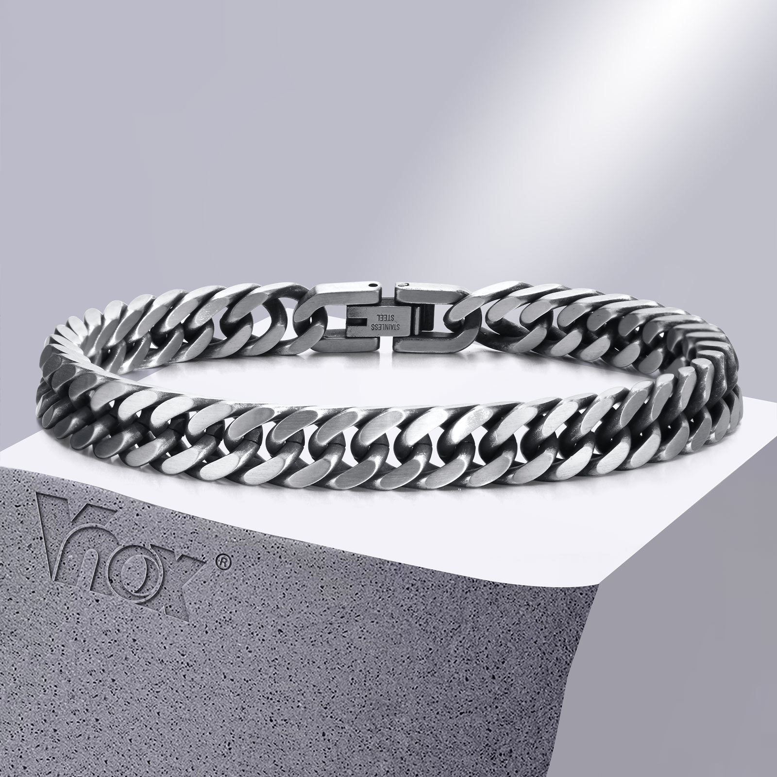 Vnox Chunky Retro Cuban Chain  - огляд і ціна Ceramic Link Bracelet