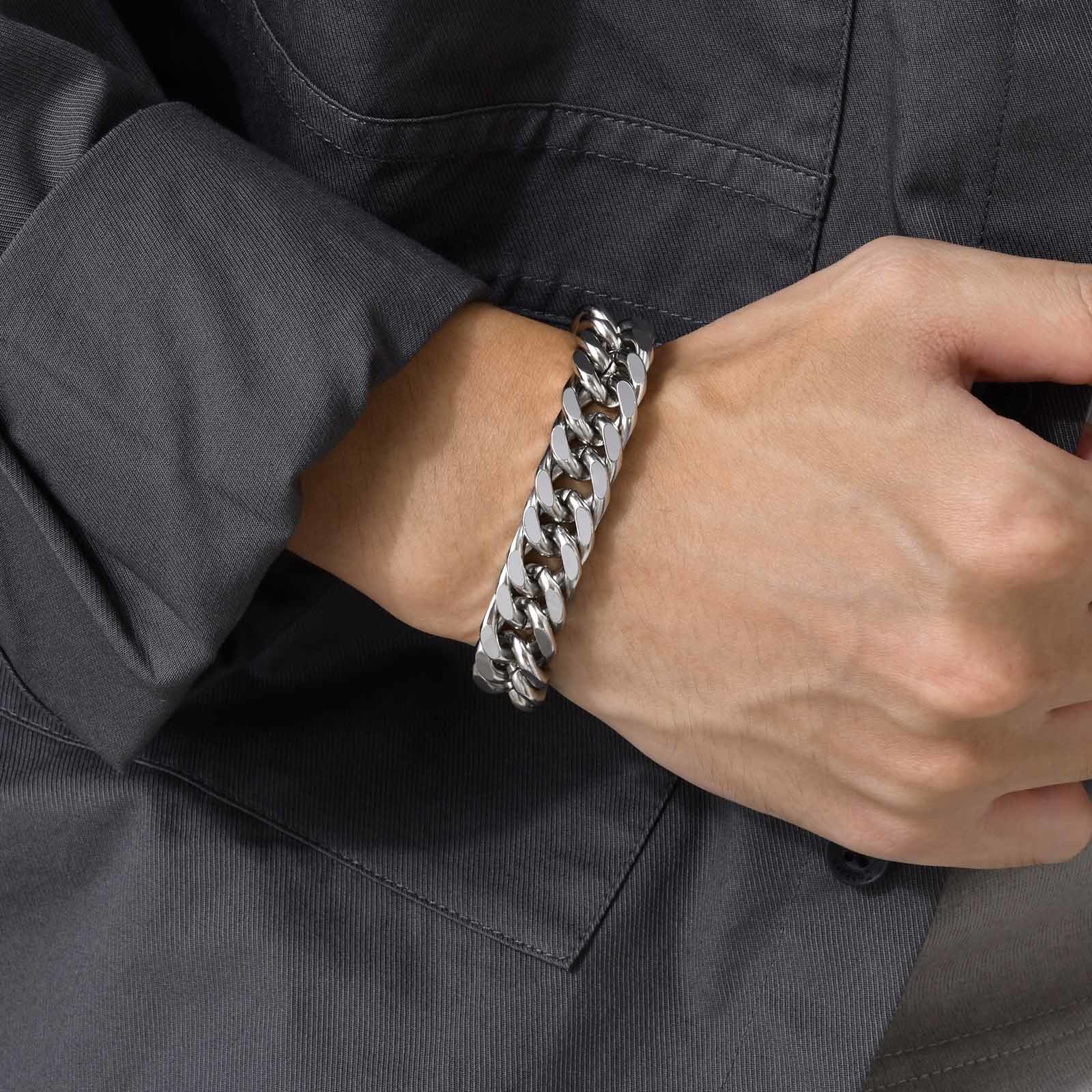 Men's Chunky 8/10/12/15MM Stai - огляд і ціна Ceramic Link Bracelet