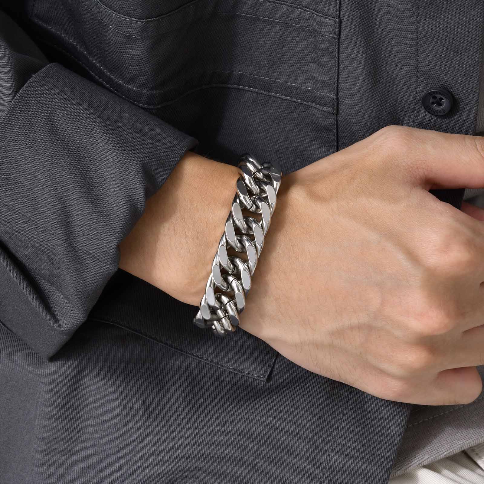 Men's Chunky 8/10/12/15MM Stai - огляд і ціна Ceramic Link Bracelet