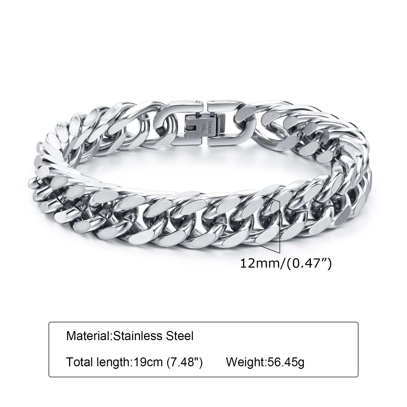 Men's Chunky 8/10/12/15MM Stai - огляд і ціна Ceramic Link Bracelet